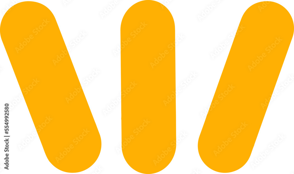 Wall mural yellow simple three lines png