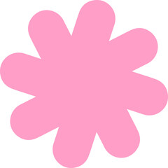 Pink simple flower isolated shape element vector pastel asterisk sign icon symbol overlay colorful plain art