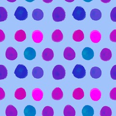Abstract circle seamless watercolor paint polka dots pattern for wrapping paper and fabrics and linens