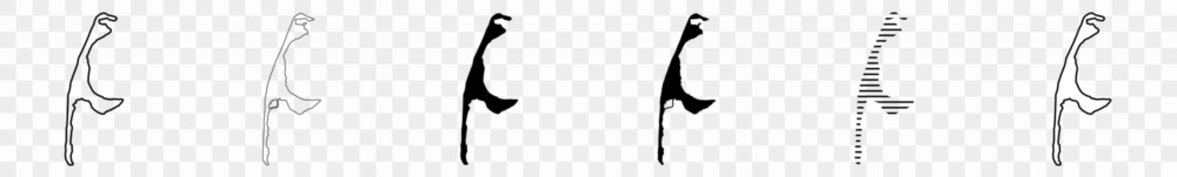 Sylt Map Black | Sylter Border | German North Frisian Island | Transparent Isolated | Variations