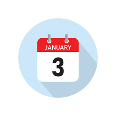 January 3 Concept Design. Vector Illustration.