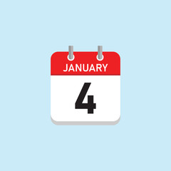 January 4 Concept Design. Vector Illustration.