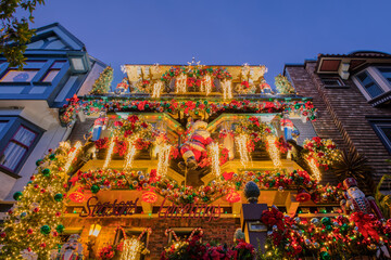 San Francisco Christmas Home at Twilight