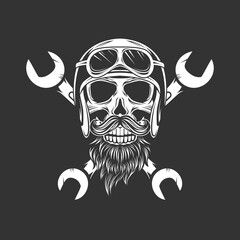Motor Garage Club Skull Logo