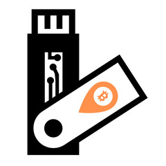 Bitcoin wallet btc icon design line art hodl