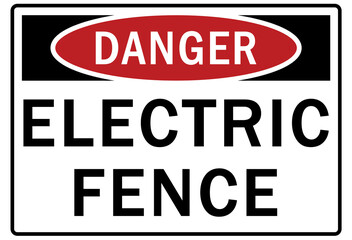 Electric fence warning sign