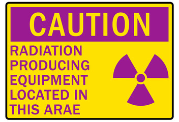 Obraz premium Radiation warning sign and labels