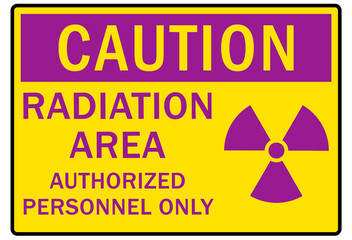 Obraz premium Radiation warning sign and labels