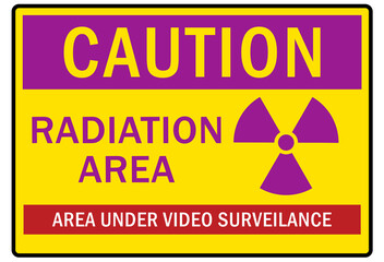 Obraz premium Radiation warning sign and labels