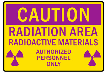 Obraz premium Radiation warning sign and labels