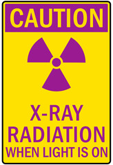 Obraz premium Radiation warning sign and labels