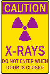 Obraz premium Radiation warning sign and labels