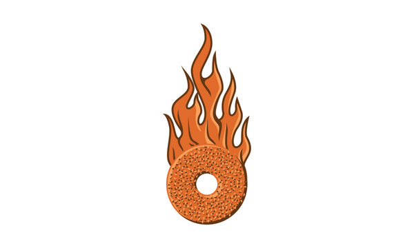 Bagels with flame design