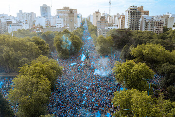 Argentina world champion, celebration at the streets of Mar del Plata