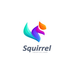 Vector Logo Illustration Squirrel In Colorful Style