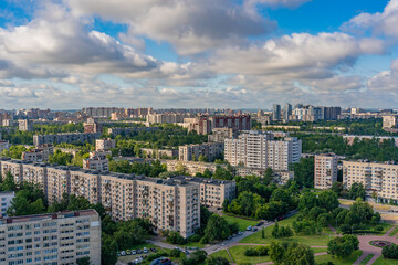 Fototapeta premium Residential area Saint Petersburg on a summer day.