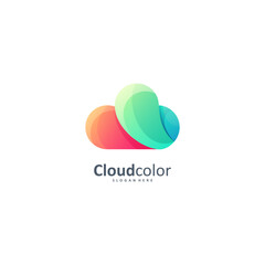 Colorful cloud logo vector design.