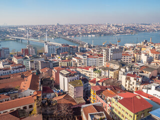 Fototapeta na wymiar Panorama from the heights of Istanbul. Turkey.