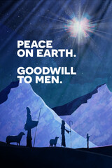 An angel visits shepherds near Bethlehem announcing that Jesus Christ, our Savior is born. The heavens announce peace on earth and goodwill to men. Known as the annunciation to the shepherds. 