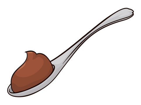 Spoon with delicious arequipe or caramelized milk sample, Vector illustration