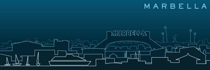 Marbella Multiple Lines Skyline and Landmarks