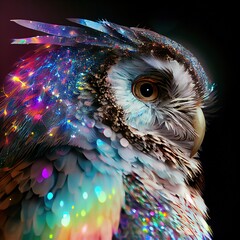 fantasy owl colorful 