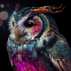 fantasy owl colorful 