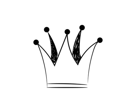 Crown Doodle, hand drawn vector doodle illustration of a shiny crown