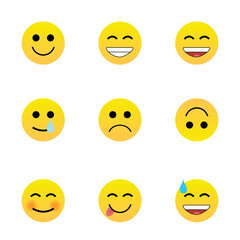 Icon set of Emoticon. Simple icon clip art design, face icon.