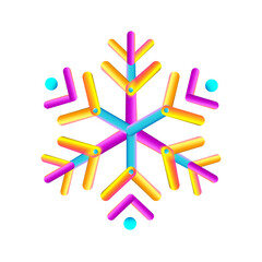 Oval strips geometric snowflake. Png