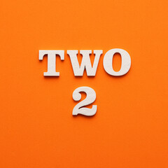 Two phrase in white letters on orange foamy background