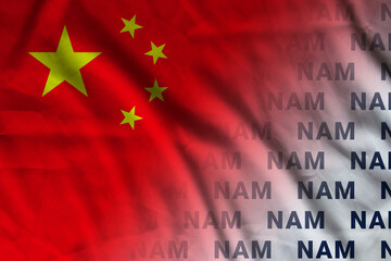 China flag NAM banner union