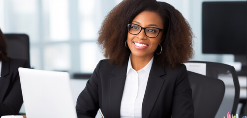 Portrait of a black female leader or manager with power, leadership and confidence or a vision for business success and innovation. - obrazy, fototapety, plakaty
