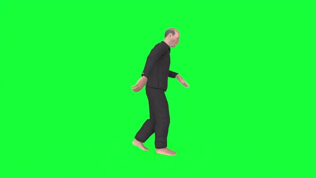 yoga man is walking