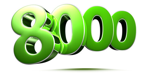 Number 8000 3D illustration. Advertising signs. Product design. Product sales.