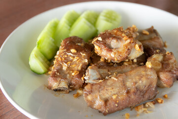 Fried Pork Ribs with Garlic