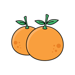 Tangerine Orange Fruit Chinese New Year Element Icon Illustration