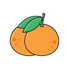 Tangerine Orange Fruit Chinese New Year Element Icon Illustration
