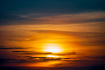 Naklejka na ściany i meble Sunset over the sea with colorful sky