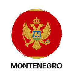 Flag of Montenegro, banner with grunge texture