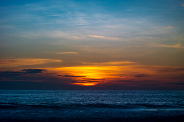 Sunset over the sea with colorful sky
