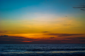 Sunset over the sea with colorful sky