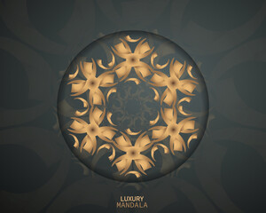 Round abstract luxury mandala. logo template design. vector illustration