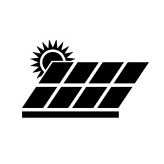 Solar panel vector icon. Alternative power source sign.