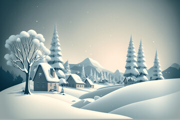 Snowy Winter Scene Background