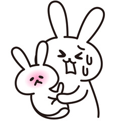 色加工ok うさぎ素材No.117 親子 お熱	