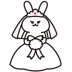 色加工ok うさぎ素材No.121 ウェディング 花嫁