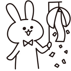 色加工ok うさぎ素材No.130 くす玉