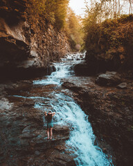 Woman stretching at White Park in Morgantown, West Virginia