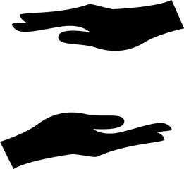 Supporting hands illustration. Vector protecting hands icon